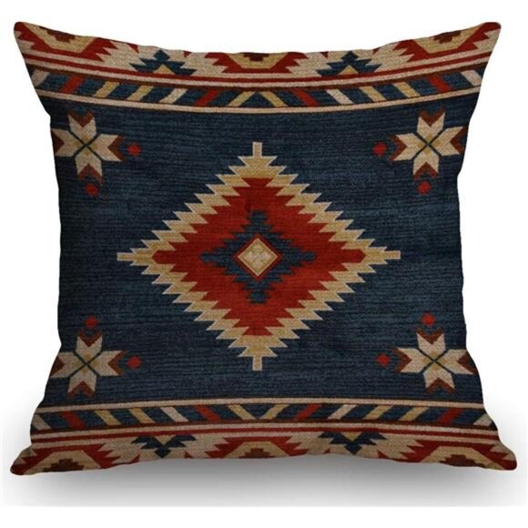 Vintage Throw Pillow Case,Cotton Linen Cushion Cover Square Home Decorative - Picture 6 of 7